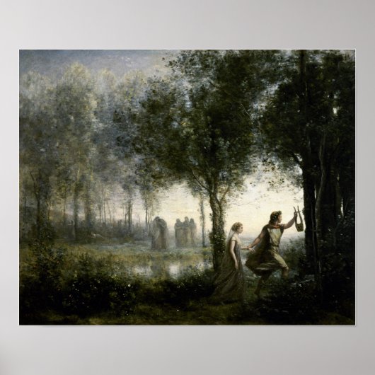 Corot - Orpheus leidt Eurydice uit de onderwereld Poster (Voorkant)