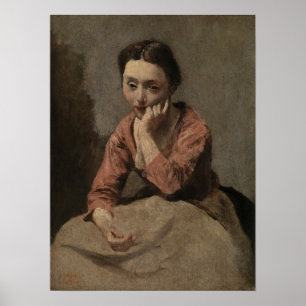 Corot - Pensive Young Woman Poster