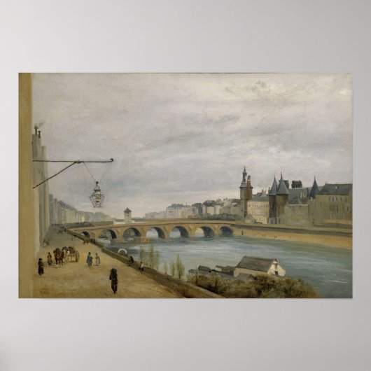 Corot - Pont-au-Change, het Palais de Justice Poster (Voorkant)