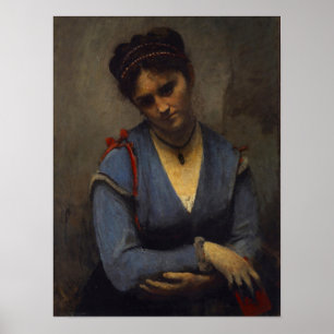 Corot - Portret van Mariette Gambay Poster