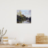 Corot - Semur , kathedraal gezien van Armançon Poster (Keuken)