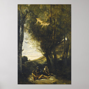 Corot - Sint Sebastien gered door de Heilige Vrouw Poster