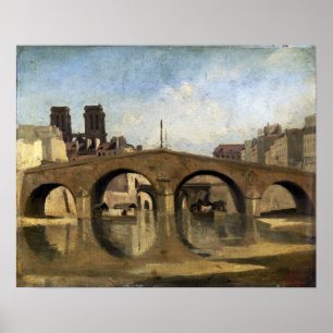 Corot - The Old Pont Saint-Michel 1823 Poster