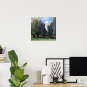 Corot - Vissen onder de wilgen Poster (Thuiskantoor)