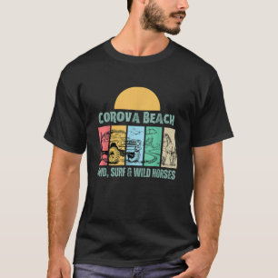 Corova Beach 4WD Surven Wilde paarden Outer Banks T-shirt