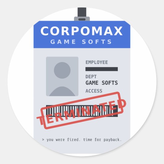 CorpoMax Game Softs - Beëindigd Sticker (Voorkant)