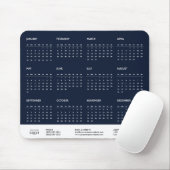 Corporate 2026 Calendar Year at a Glance Navy Blue Muismat (Met muis)