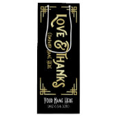 Corporate Art Deco Liefde & Bedankt Goud Zwart Gat Wijn Cadeautas (Voorkant)