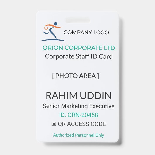 Corporate Badge | Employee Photo – Business ID (Voorkant)
