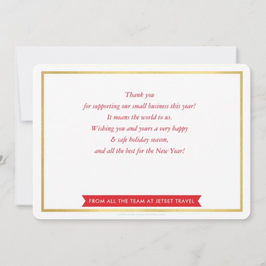 CORPORATE BEDANKT CHRISTMAS vredesliefde en vreugd Kaart (Achterkant)