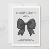 Corporate Black Bow Christmas Holiday Party  Kaart (Voorkant)