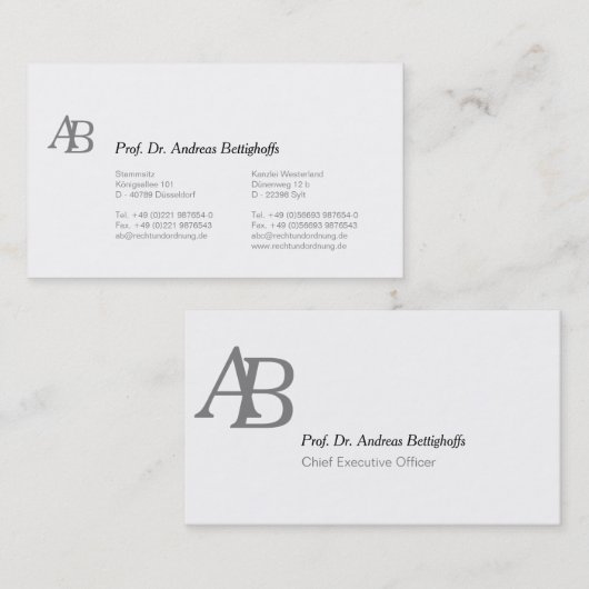 Corporate Black en White Visitekaartje (Voorkant / Achterkant)