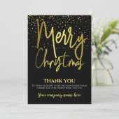 Corporate Black Gold Kerstmis Dank u Feestdagenkaart (Staand voorkant)