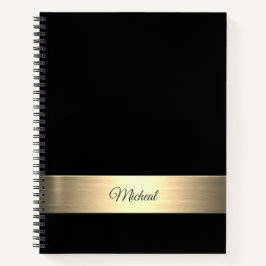 Corporate Black Gold Metal Monogram Notitieboek