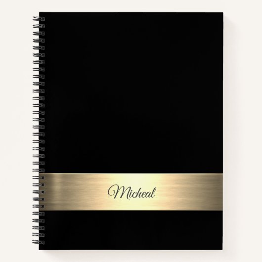 Corporate Black Gold Metal Monogram Notitieboek (Voorkant)