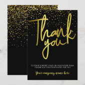 Corporate Black Gold Typografie Bedankt (Voorkant / Achterkant)