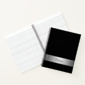 Corporate Black Metallic Accent Monogram Notitieboek (Binnen)