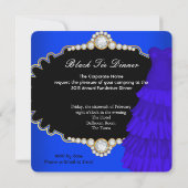 Corporate Black Stropdas Dinner Party Royal Blue Kaart (Achterkant)