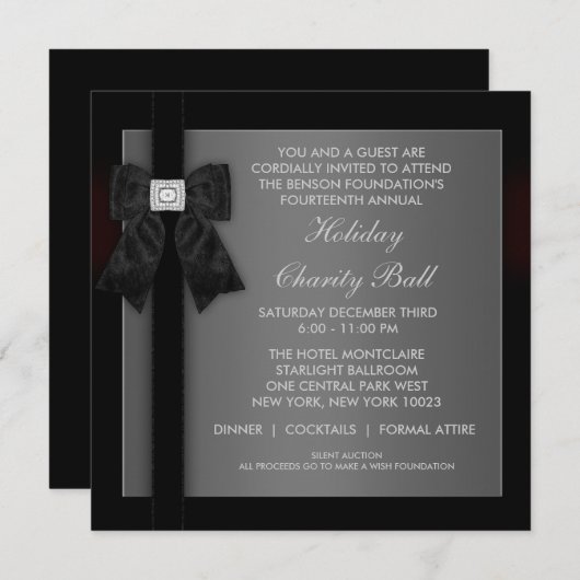 Corporate Black Stropdas Event Formele Sjabloon Kaart (Voorkant / Achterkant)