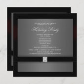 Corporate Black Stropdas Party Invitation Sjabloon Kaart (Voorkant / Achterkant)