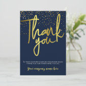 Corporate Blue Gold Typografie Bedankt (Staand voorkant)