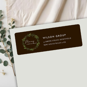 CORPORATE BROWN BERRY WREATH CHRISTMAS ADRES ETIKET