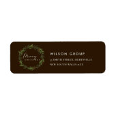 CORPORATE BROWN BERRY WREATH CHRISTMAS ADRES ETIKET (Voorkant)