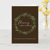 CORPORATE BROWN CHIC HOLLY BERRY KRANS KERST KAART (Gele Bloem)