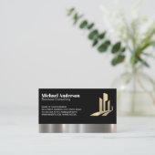 Corporate Building Logo | metalen sierstrip Visitekaartje (Staand voorkant)