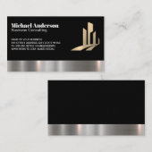 Corporate Building Logo | metalen sierstrip Visitekaartje (Voorkant / Achterkant)