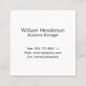 Corporate Building Logo | Metallic Vierkante Visitekaartje (Achterkant)