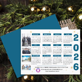 Corporate Business 2026 Kalender met Bedrijf Logo Feestdagenkaart
