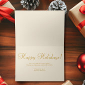 Corporate Business Christmas Gold Script Feestdagen Kaart