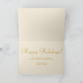Corporate Business Christmas Gold Script Feestdagen Kaart (Binnen)