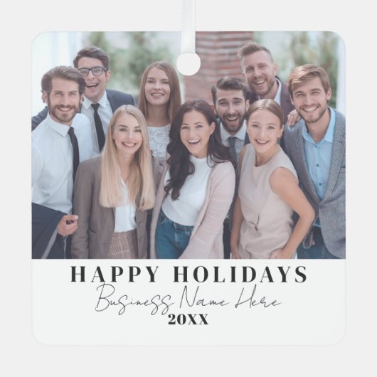 Corporate Business Christmas Metalen Ornament (Voorkant)