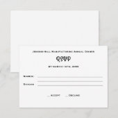 Corporate Business Company Dinner Event RSVP (Voorkant / Achterkant)