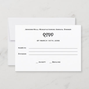 Corporate Business Company Dinner Event RSVP Kaartje