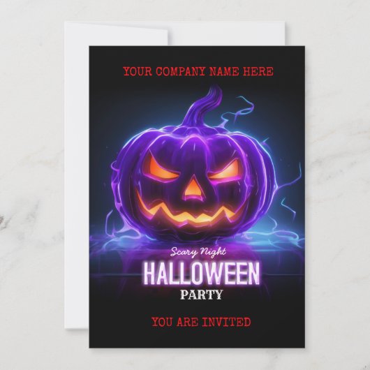 Corporate Business Halloween Office Party Logo Kaart (Voorkant)