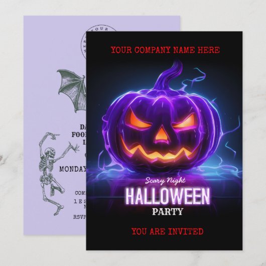 Corporate Business Halloween Office Party Logo Kaart (Voorkant / Achterkant)