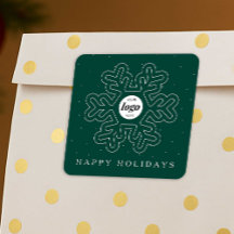 Corporate Business Logo Christmas Snowflake Green