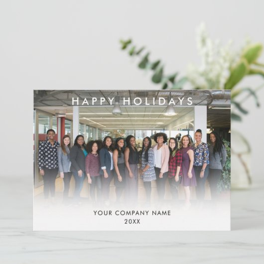 Corporate Business Logo Foto Kerst Kaart (Staand voorkant)