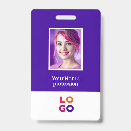 Corporate Business Logo, foto, QR-code, naam-ID Badge