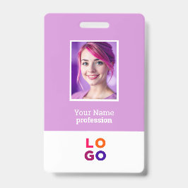 Corporate Business Logo, foto, QR-code, naam-ID Badge