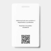 Corporate Business Logo, foto, QR-code, naam-ID Badge (Achterkant)