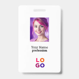 Corporate Business Logo, foto, QR-code, naam-ID Badge
