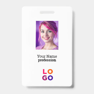 Corporate Business Logo, foto, QR-code, naam-ID Badge