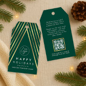 Corporate Business Logo Green Gold Kerstboom Cadeaulabel