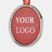 Corporate Business Logo Modern Red Christmas Metalen Ornament (Links)