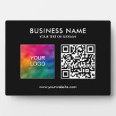 Corporate Business Logo QR Code Sjabloon Zwart Fotoplaat (voorkant)