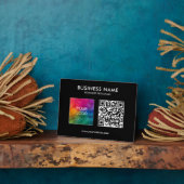 Corporate Business Logo QR Code Sjabloon Zwart Fotoplaat (Zijkant)
